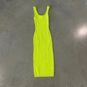 Women's Dress Hera Lime Green Body Con thick knit Shapewear